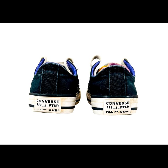 CONVERSE All Star Chuck Taylor Black Colorful  4-Layer Tongue Youth Size 1 - Picture 5 of 8